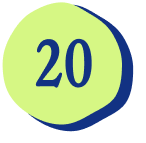 Green and blue icon with the number 20, representing 20 calories per can.