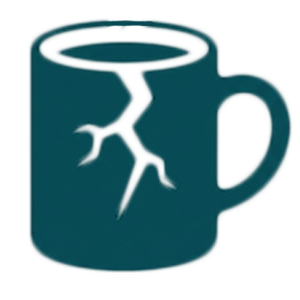 illustration of a cracked coffee mug with a visible break